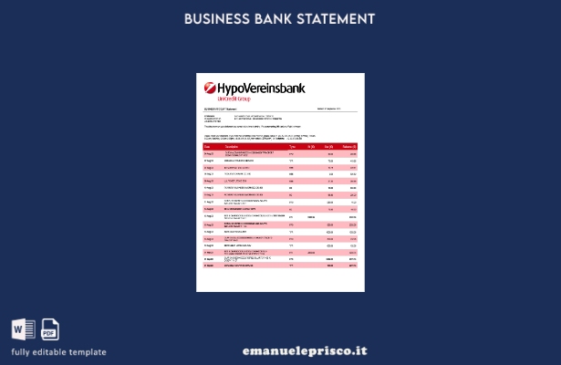 stile verificato Modello di modello Word e PDF di dichiarazione aziendale HypoVe
